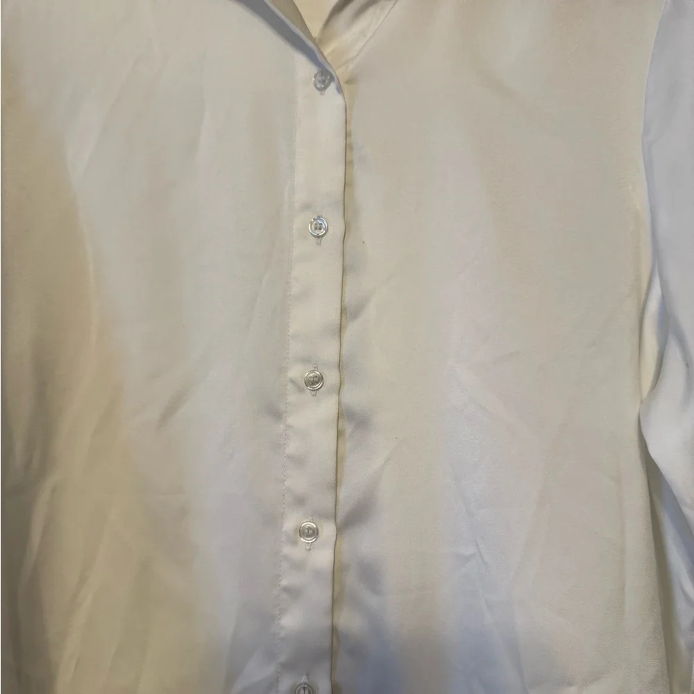H&M Elegant Ivory Satin Shirt - Picture 3 of 7